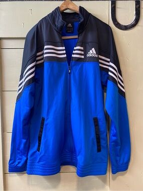 adidas Blue and Black Performance Track Jacket